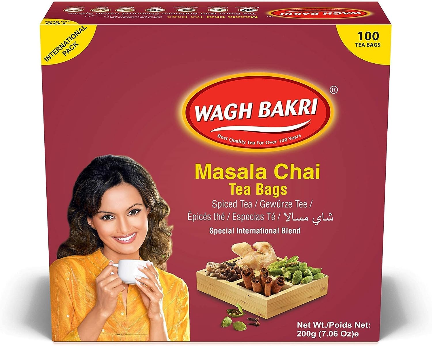 Wagh Bakri Masala Chai 100 Tea Bags 200g @SaveCo Online Ltd