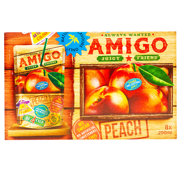 Amigo Peach Juice 8x200ml @SaveCo Online Ltd
