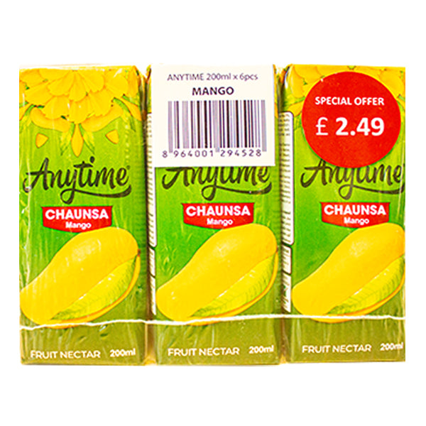 Anytime Chaunsa Mango Nectar 6x200ml @SaveCo Online Ltd