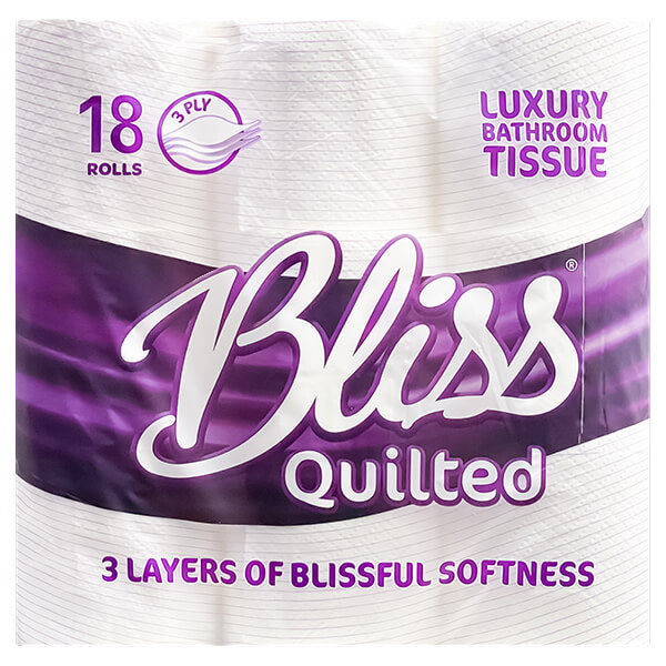 Bliss Quilted Luxury Bathroom Tissue 18 Rolls @ Saveco Online Ltd