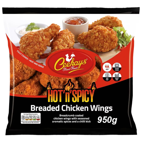 Ceekays Hot & Spicy Breaded Chicken Wings 950g @SaveCo Online Ltd