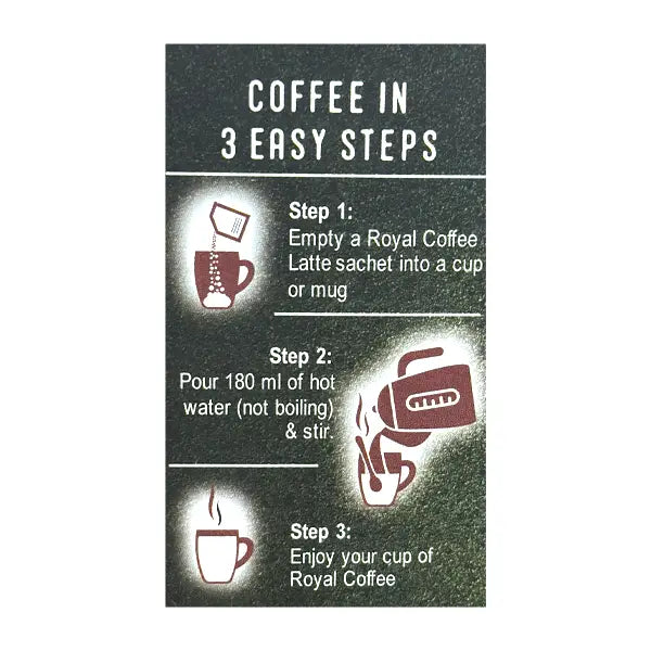 Royal Chai Latte Instant Cardamom Coffee Sachet Sweetened 180g @SaveCo Online Ltd