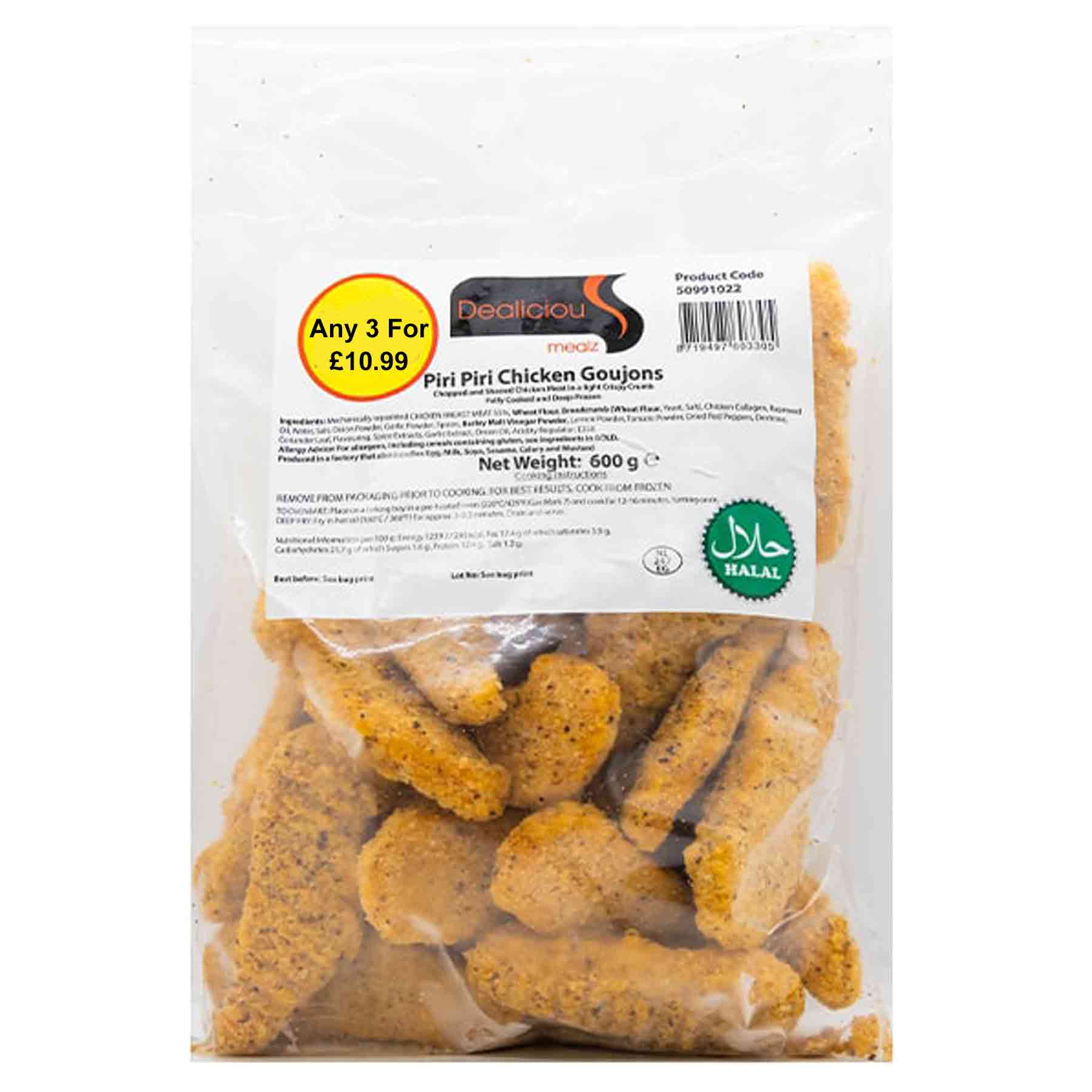 Dealicious Mealz Peri Peri Chicken Goujons MULTI-BUY OFFER 3 For £10.99