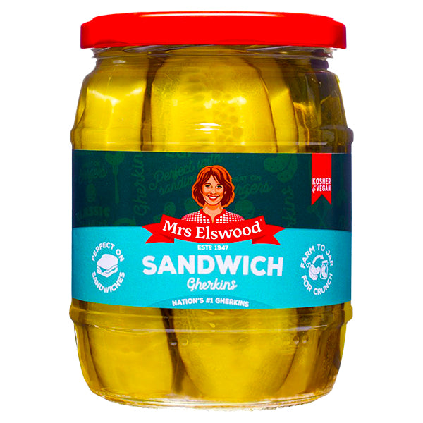 Elswood Sandwich Gherkins 540g @SaveCo Online Ltd