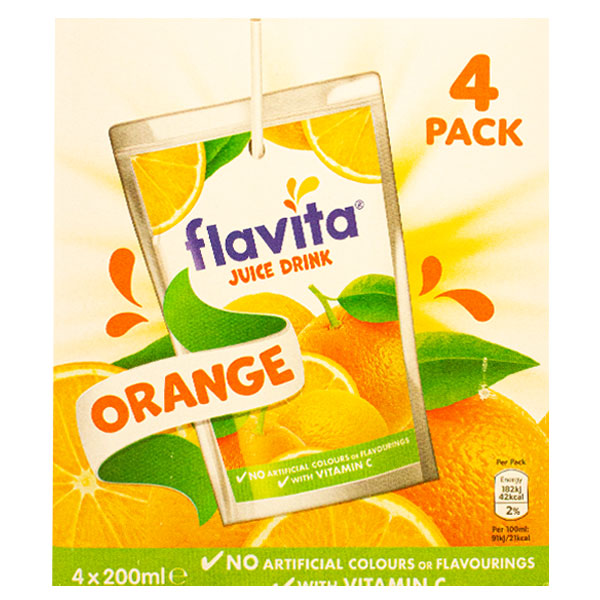 Flavita Juice Orange Drink 4Pk @SaveCo Online Ltd