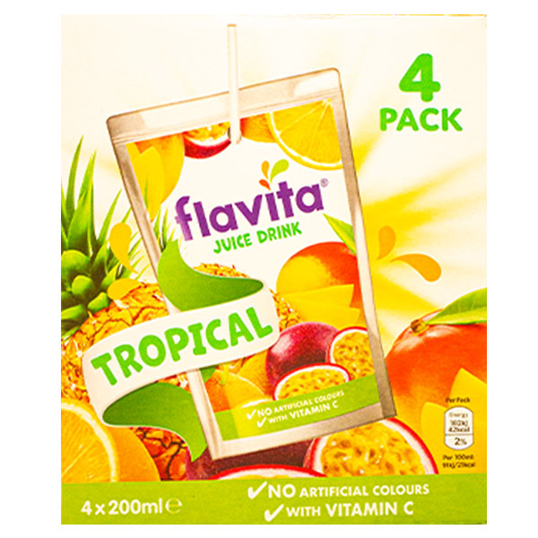 Flavita Juice Tropical Drink 4Pk @SaveCo Online Ltd