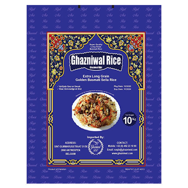 Ghazniwal Extra Long Golden Basmati Sella Rice 10kg @SaveCo Online Ltd