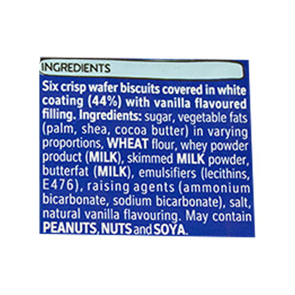 Nestlé Blue Riband Vanilla Chocolate Wafer Bar 6pk @SaveCo Online Ltd