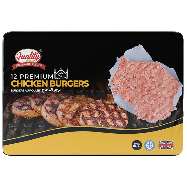 Quality Bites 12 Premium Chicken Burgers MULTI-BUY OFFER 3 For £11