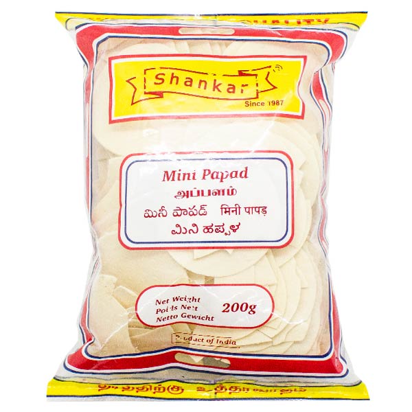 Shankar Mini Papads Plain 200g @SaveCo Online Ltd