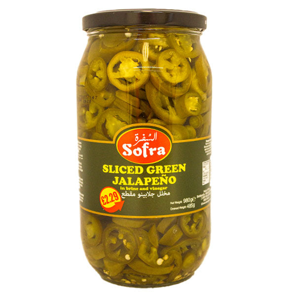 Sofra Sliced Green Jalapeno 980g @SaveCo Online Ltd
