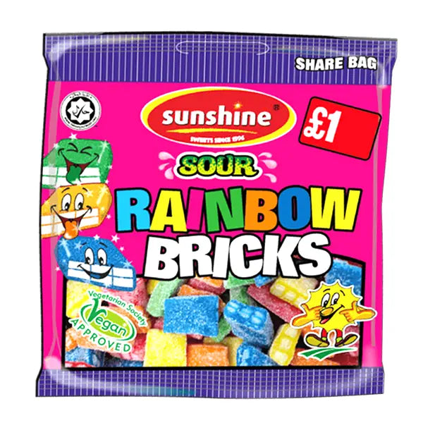Sunshine Sour Rainbow Bricks 120g  @SaveCo Online Ltd