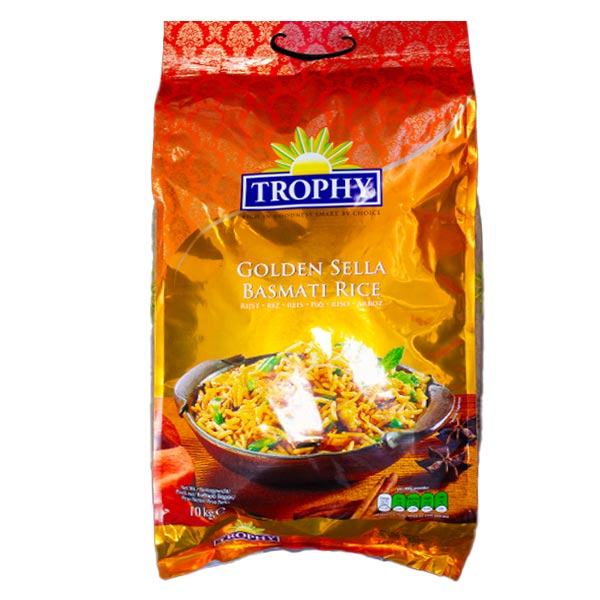 Trophy Golden Sella Basmati Rice 10kg @SaveCo Online Ltd