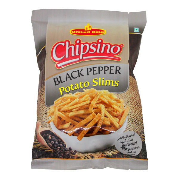 United King Chipsino Black Pepper Potato Slims 75g @SaveCo Online Ltd