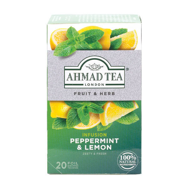 Ahmad Tea Peppermint & Lemon 20 Foil Wrapped Tea Bags @SaveCo Online Ltd