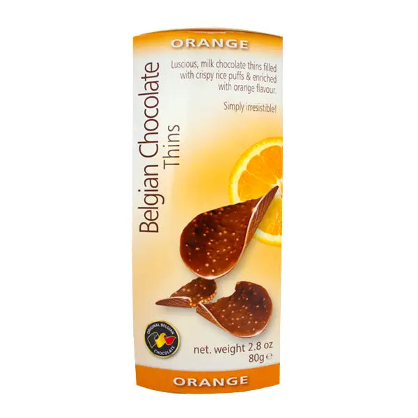 Belgian Chocolate Thins Orange 80g    @SaveCo Online Ltd