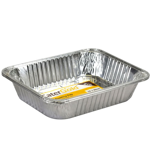 Cater Gold Foil Roasting tray Square 32 X 26cm 2Pk @SaveCo Online Ltd