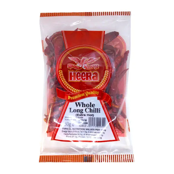 Heera Extra Hot Whole Long Chilli 50g@SaveCo Online Ltd