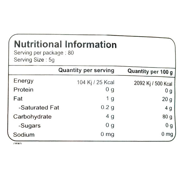 Nutritional Information Ahmed Fried Onions 400g