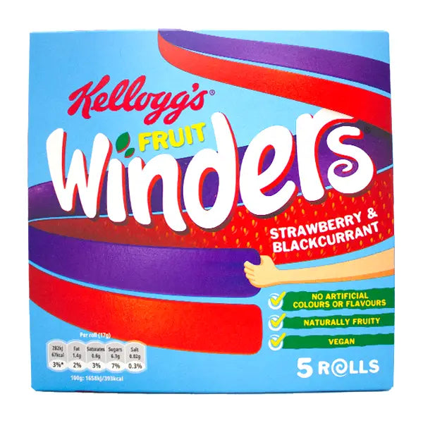 Kellogg's Fruit Winders Strawberry & Blackcurrant Rolls 5 x 17g  @SaveCo Online Ltd