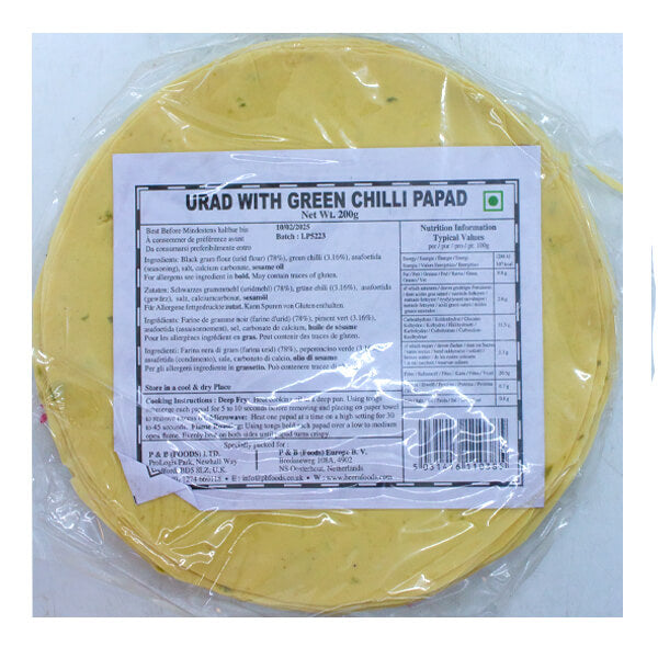 Lijjat Urad with Green Chilli Papad 200g @SaveCo Online Ltd