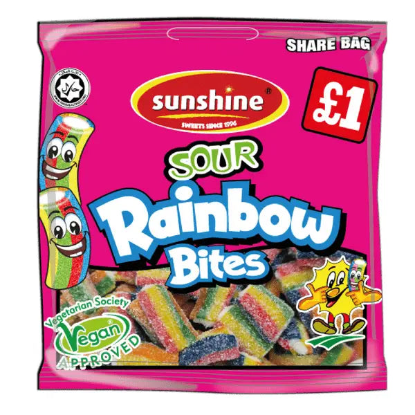 Sunshine Sour Rainbow Bites Share Bag 120g @SaveCo Online Ltd