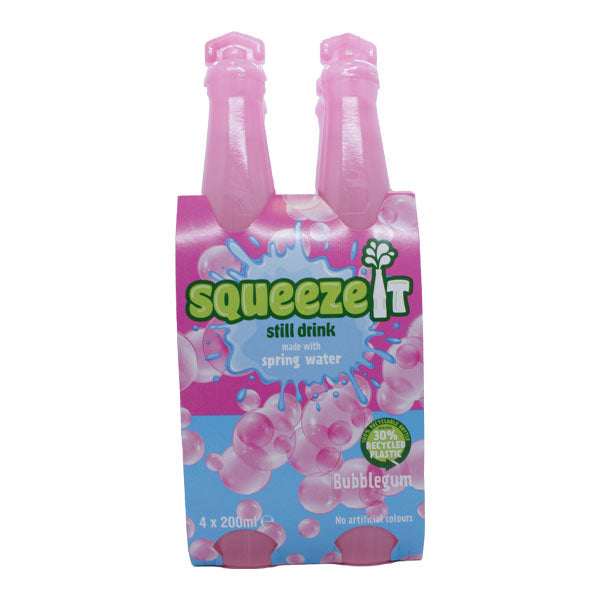 Squeeze It Still Drink Bubblegum 4 x 200ml @SaveCo Online Ltd