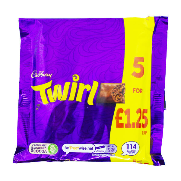 Cadbury Twirl 5x 21.5g @SaveCo Online Ltd