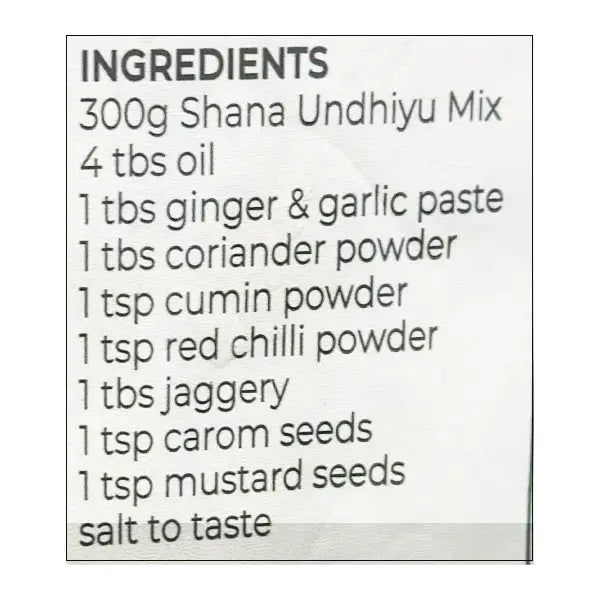 Shana Undhiyu Mix 300g @SaveCo Online Ltd