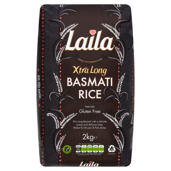 Laila Xtra Long Grain Basmati Rice 2kg, 5kg