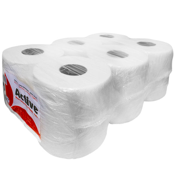 Active White Centrefeed 6 Rolls @ SaveCo Online Ltd