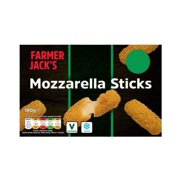 Farmer Jack's Mozzarella Sticks 180g (10 Pack) @SaveCo Online Ltd