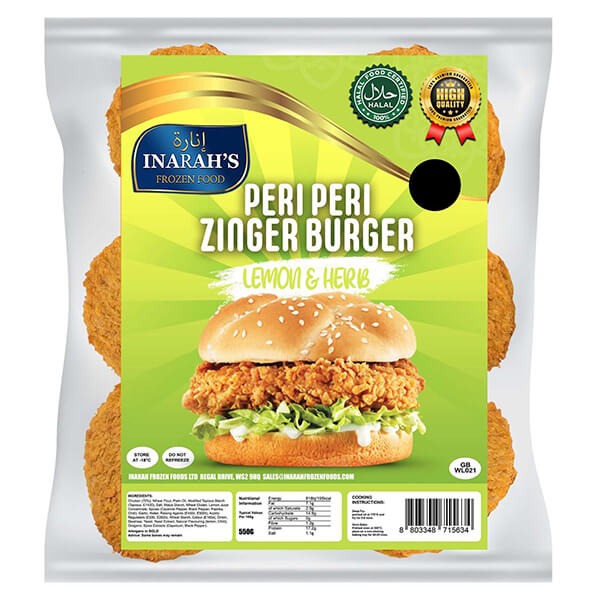 Inarahs Peri Peri Zinger Burger 550g @ SaveCo Online Ltd