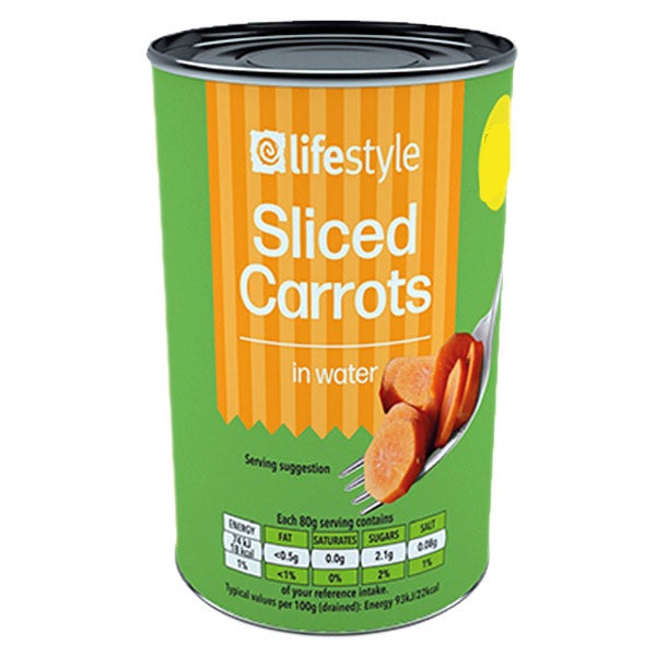 Lifestyle Sliced Carrot 400g @SaveCo Online Ltd