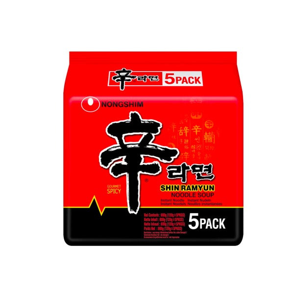 Nongshim Shin Ramyun Spicy Noodles 5pk 600g @ SaveCo Online LTD