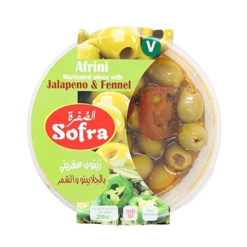 Sofra marinated jalapeno & fennel afrini olives SaveCo Online Ltd