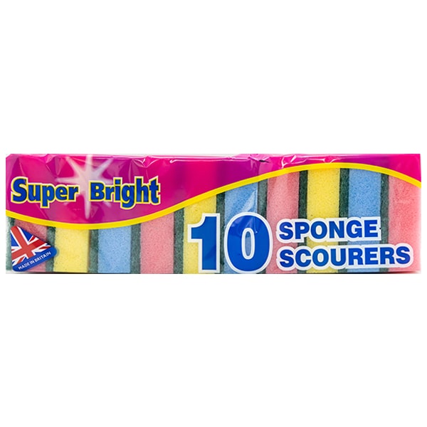 Super Bright 10 Sponge Scourers @ SaveCo Online Ltd