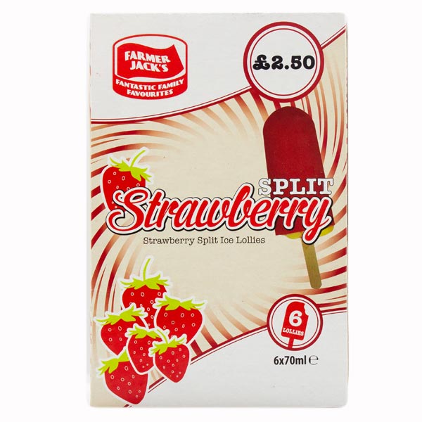 Farmer Jack's Split Strawberry Ice Lollies 6pk Online Grocery Service