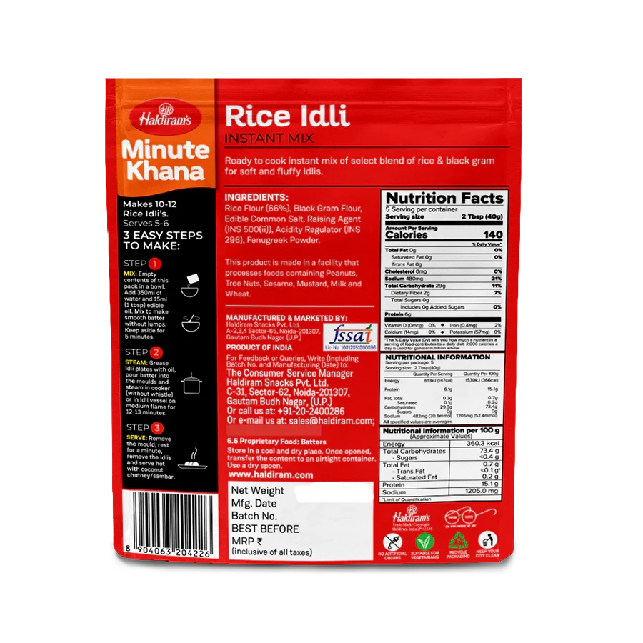 Haldiram's Rice Idli Mix 500g @SaveCo Online Ltd