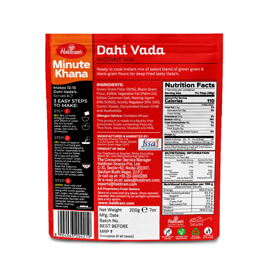 Haldiram's Dahi Vada 200g @SaveCo Online Ltd