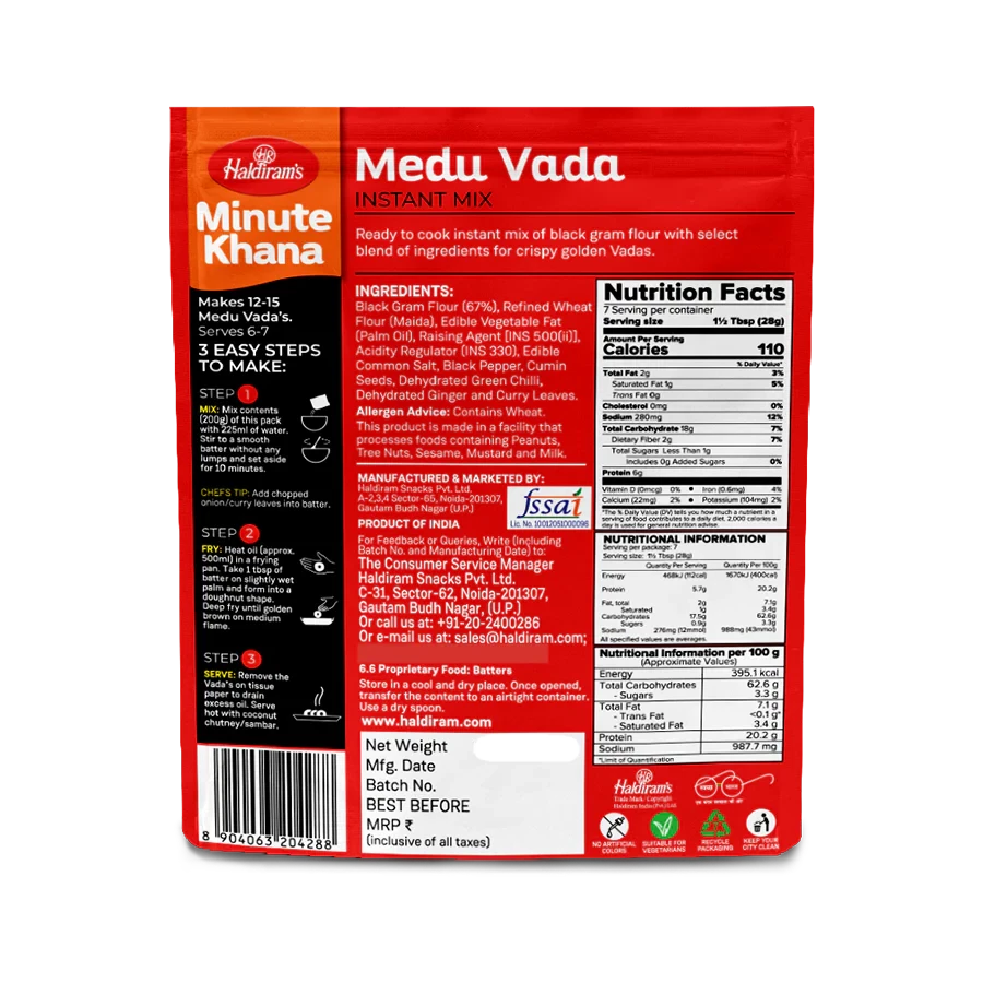 Haldiram's Medu Vada Mix 500g @SaveCo Online Ltd