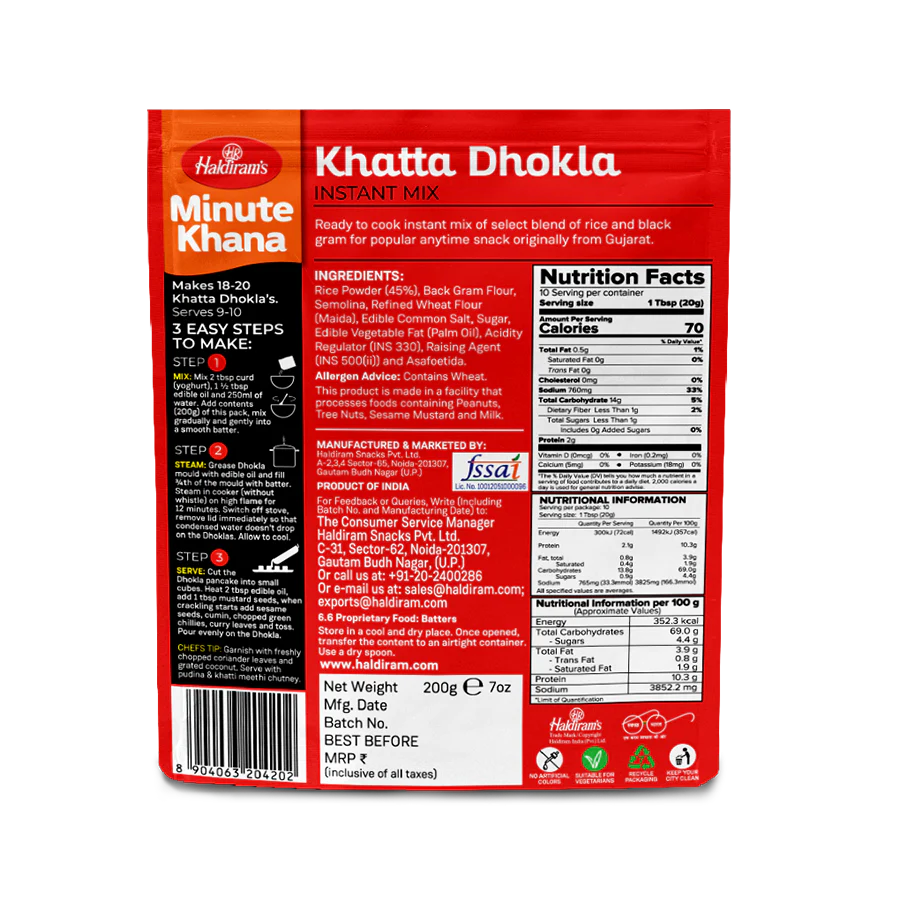 Haldiram's Khatta Dhokla Mix 200g @SaveCo Online Ltd