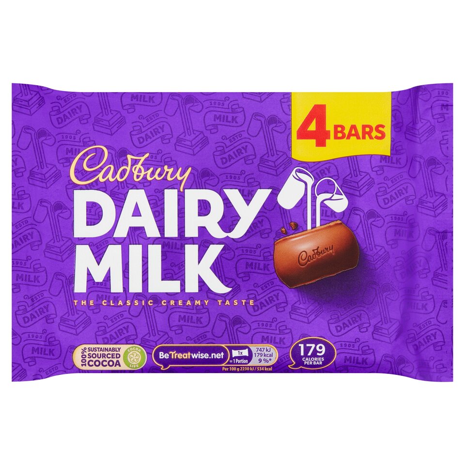 Cadbury Dairy Milk 4 pack SaveCo Online Ltd