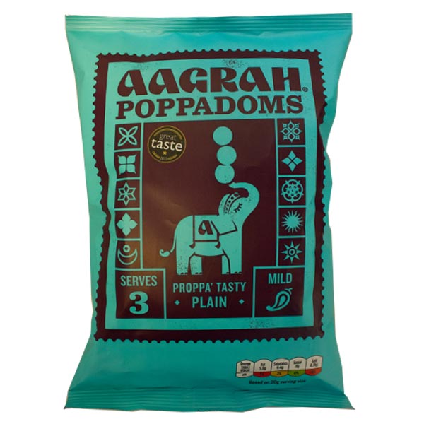 Aagrah Plain Poppadoms 60g @SaveCo Online Ltd