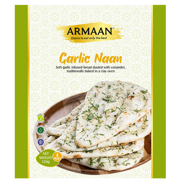 Armaan Garlic Naans 4pk 320g @SaveCo Online Ltd