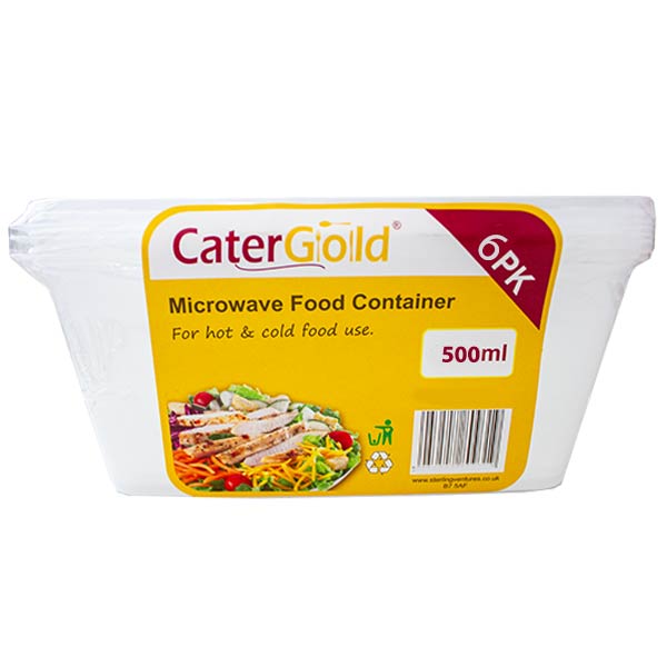 Cater Gold 500ml Microwave Food Container 6pk @SaveCo Online Ltd