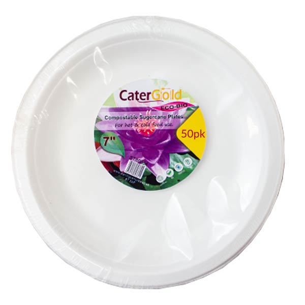 Catergold 7'' Compostable Plates 50pk @SaveCo Online Ltd