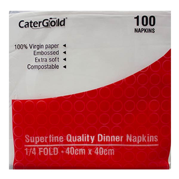 Cater Gold White Napkin 100pk MULTI-BUY OFFER 2 FOR £5