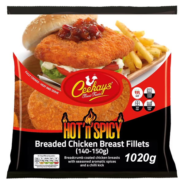 Ceekays Hot & Spicy Breaded Chicken Breast Fillets 1020g @SaveCo Online Ltd