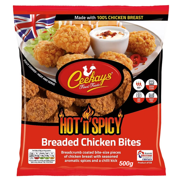 Ceekays Hot'n'Spicy Breaded Chicken Bites 500g @SaveCo Online Ltd